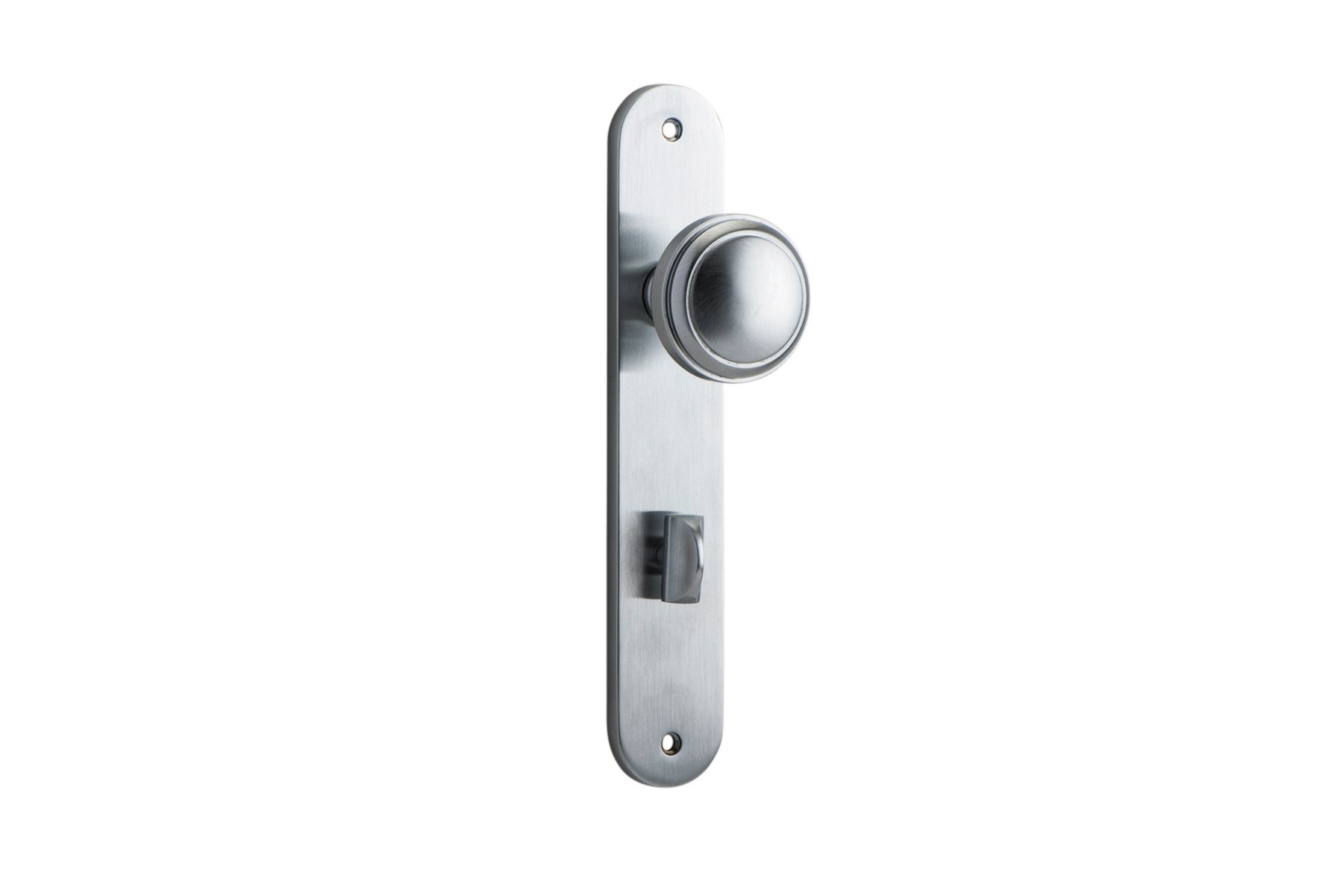 12332P85 - Paddington Knob - Oval Backplate - Brushed Chrome - Privacy