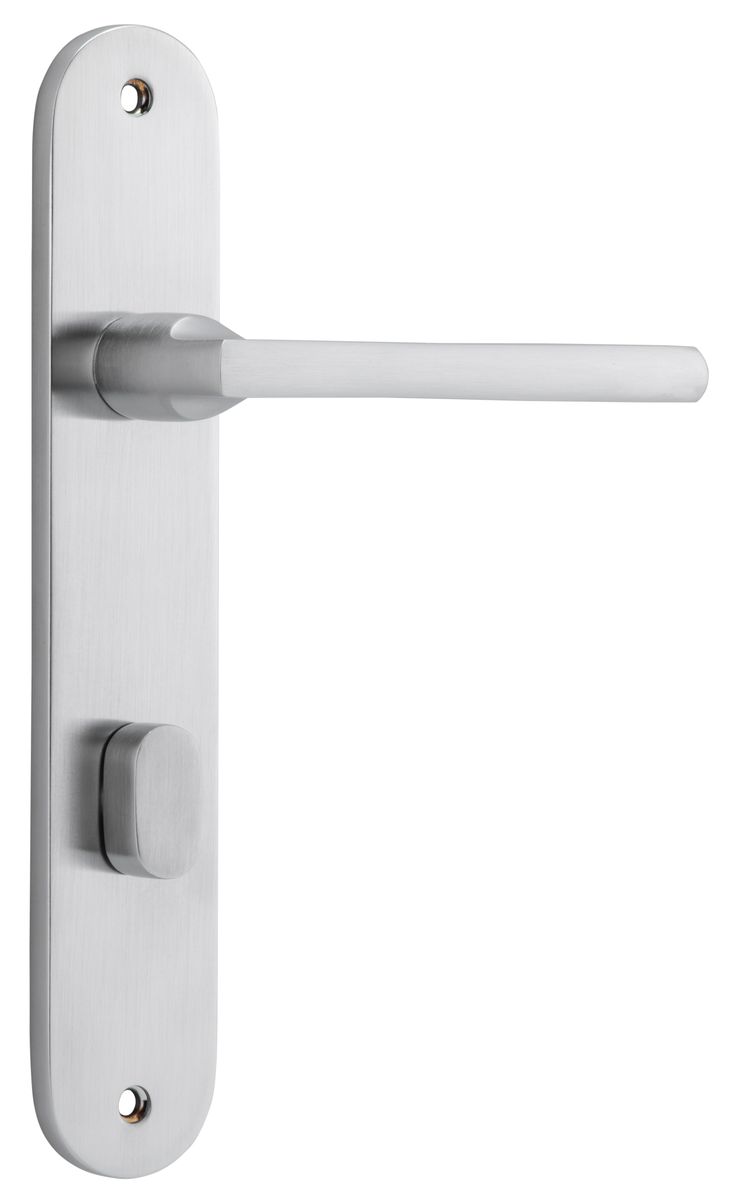 12226P85 - Baltimore Lever - Oval Backplate - Brushed Chrome - Privacy