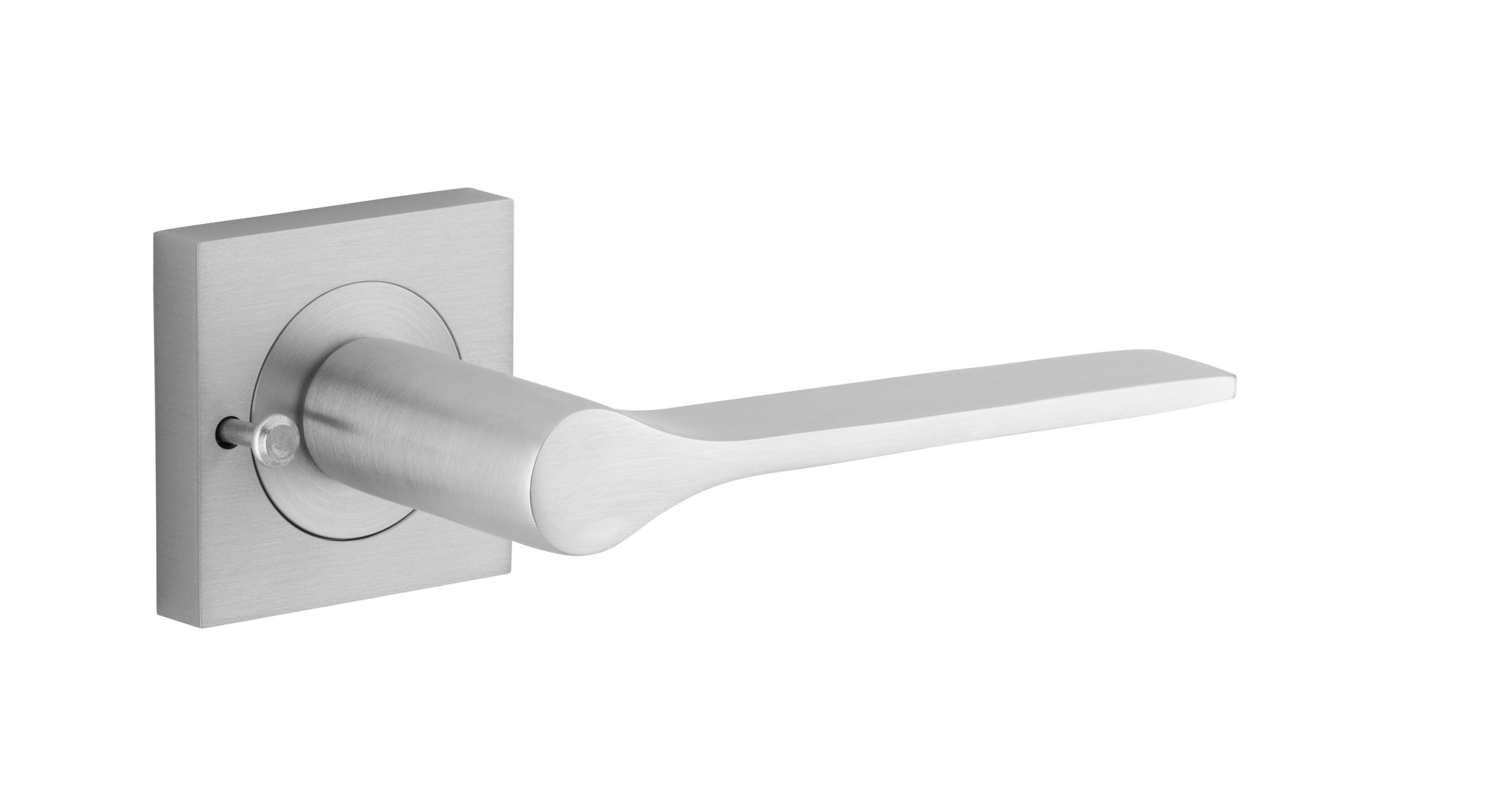 0435KIBPRIV60 - Como Lever - Square Rose Privacy Kit (Inbuilt Privacy) - Brushed Chrome - Privacy
