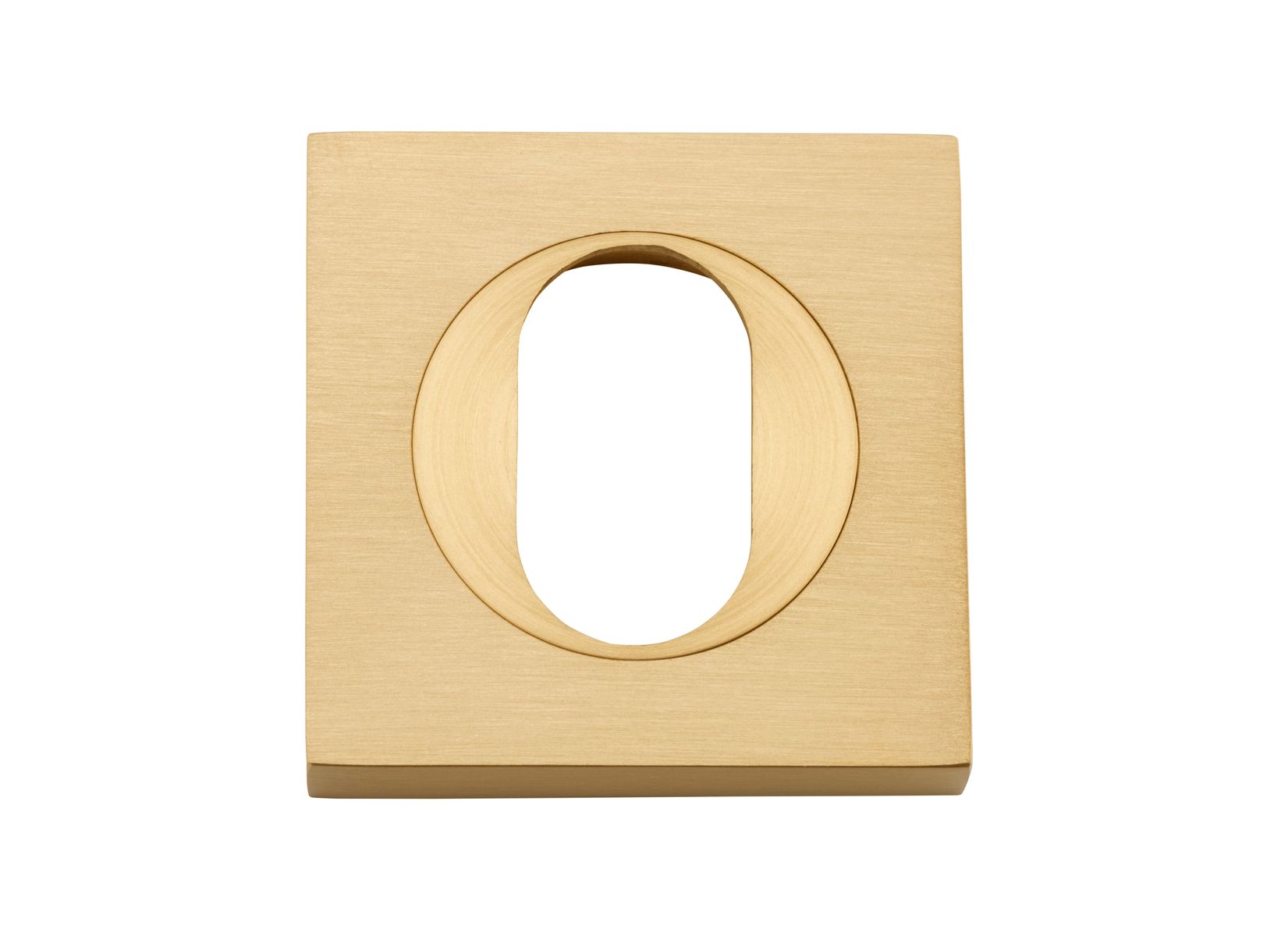 20106 - Oval Escutcheon -  Square - Brushed Brass