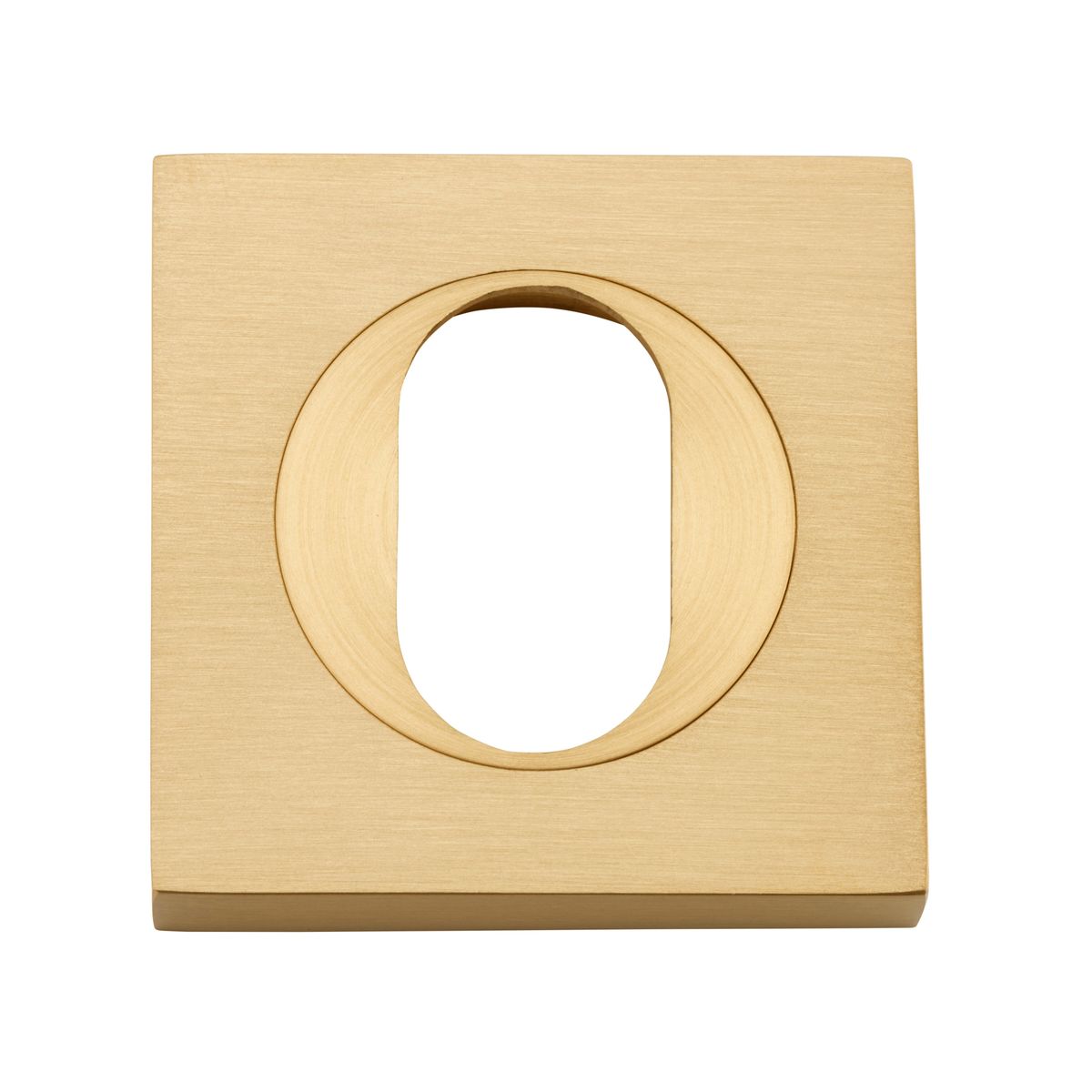 20106 - Oval Escutcheon -  Square - Brushed Brass