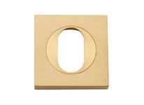 20106 - Oval Escutcheon -  Square - Brushed Brass