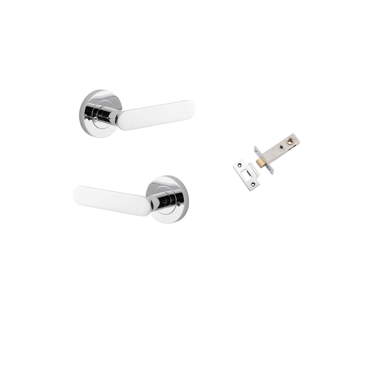 0334KIBPRIV60 - Bronte Lever - Round Rose Privacy Kit (Inbuilt Privacy) - Polished Chrome - Privacy
