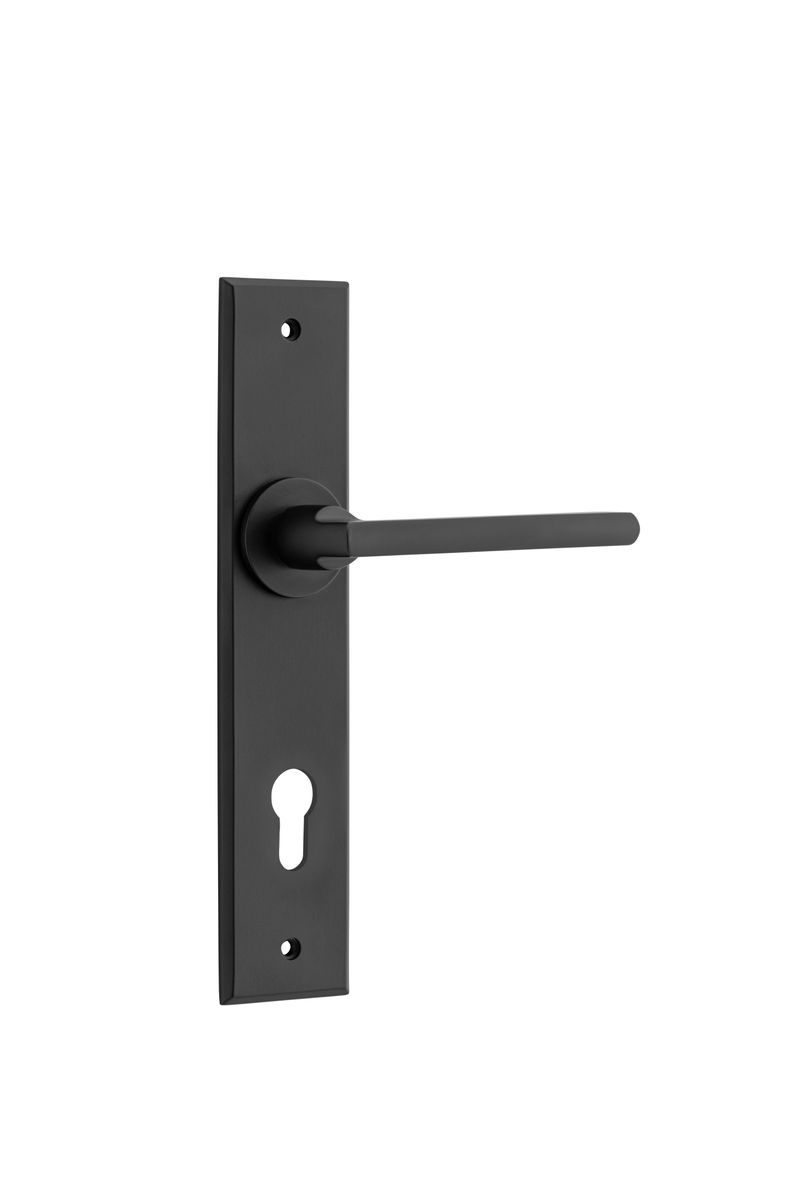 12782E85 - Baltimore Lever - Chamfered Backplate - Matt Black - Entrance