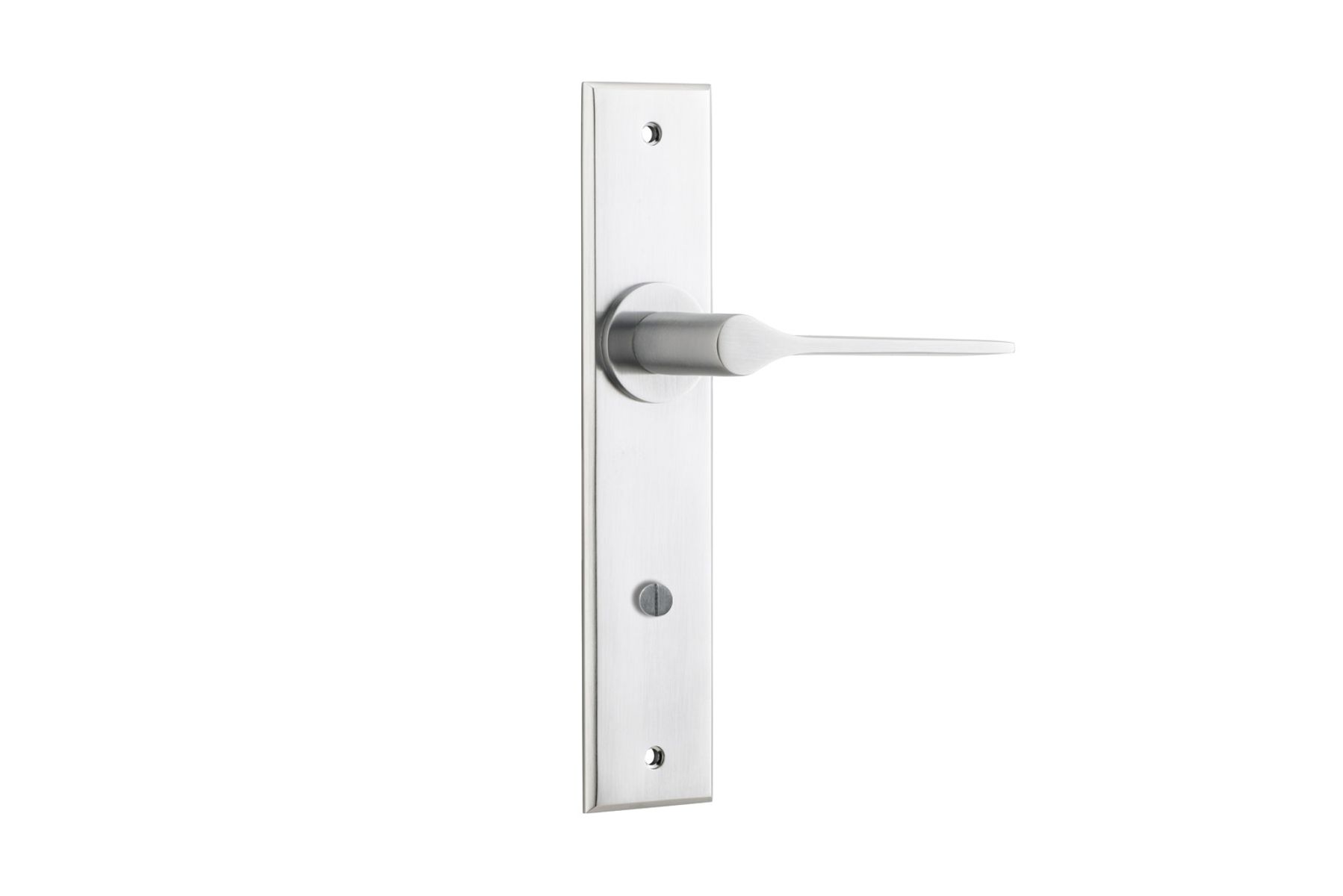 12258 - Como Lever - Chamfered Backplate - Brushed Chrome - Passage