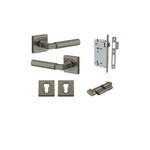 16873KENTR60KT - Berlin Lever - Square Rose Entrance Kit with High Security Lock - Graphite PVD - Entrance