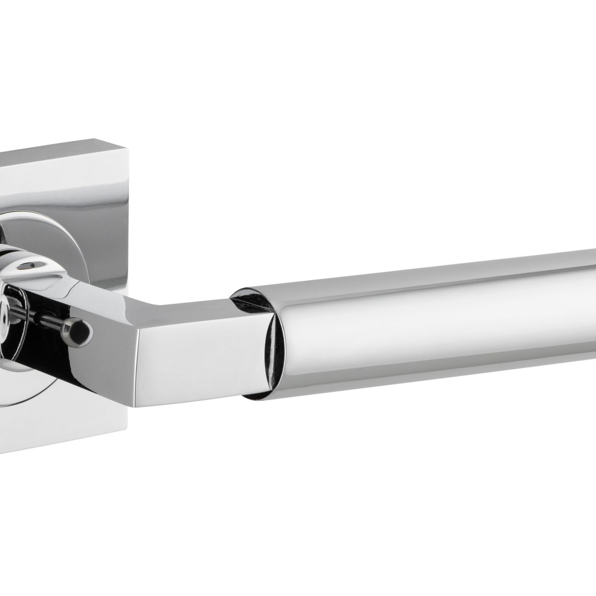 0414KIBPRIV60 - Berlin Lever - Square Rose Privacy Kit (Inbuilt Privacy) - Polished Chrome - Privacy