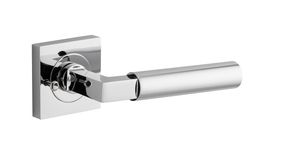0414KIBPRIV60 - Berlin Lever - Square Rose Privacy Kit (Inbuilt Privacy) - Polished Chrome - Privacy