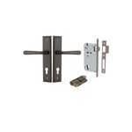 10878KENTR60KK - Copenhagen Lever - Stepped Backplate Entrance Kit with High Security Lock - Signature Brass - Entrance