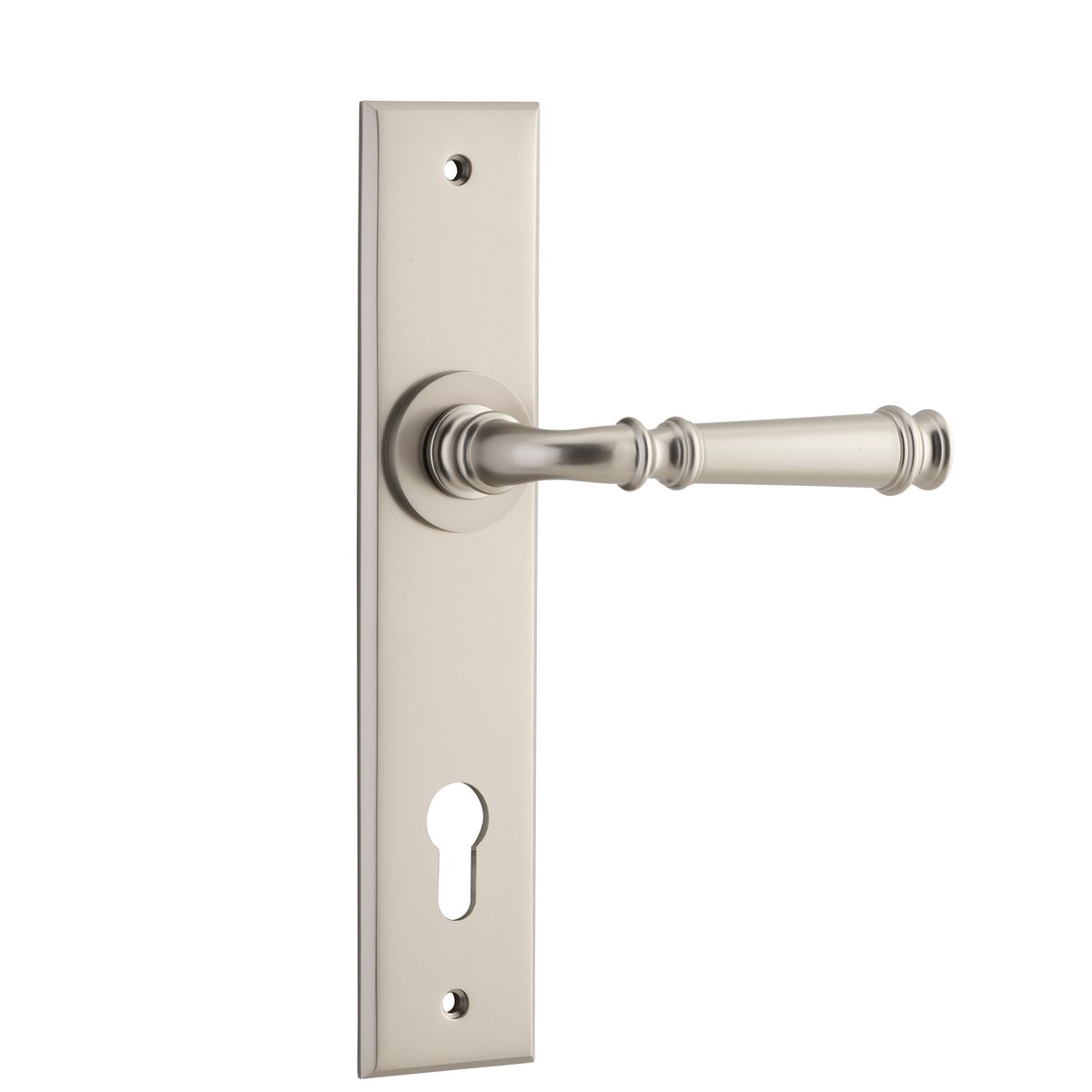 14786E85 - Verona Lever - Chamfered Backplate - Satin Nickel - Entrance