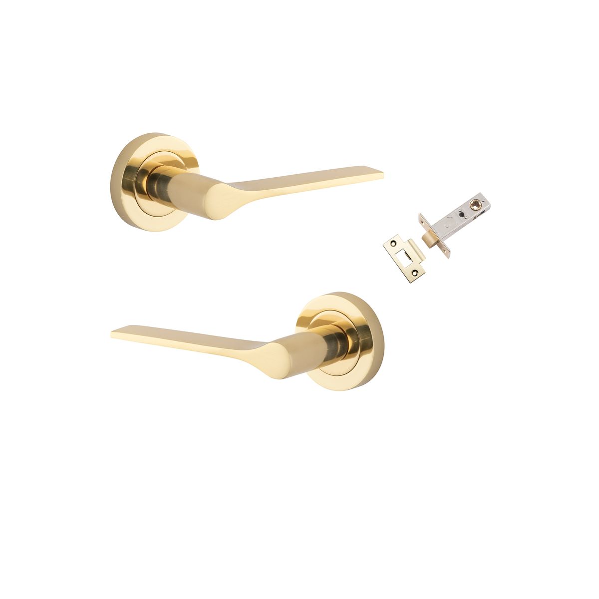 0360KPASS60 - Como Lever - Round Rose Passage Kit - Polished Brass - Passage