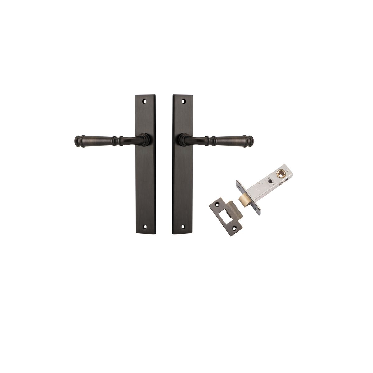 10706KPASS60 - Verona Lever - Rectangular Backplate Passage Kit - Signature Brass - Passage