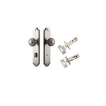 14830KPRIV60 - Guildford Knob - Shouldered Backplate Privacy Kit with Privacy Turn - Satin Nickel - Privacy