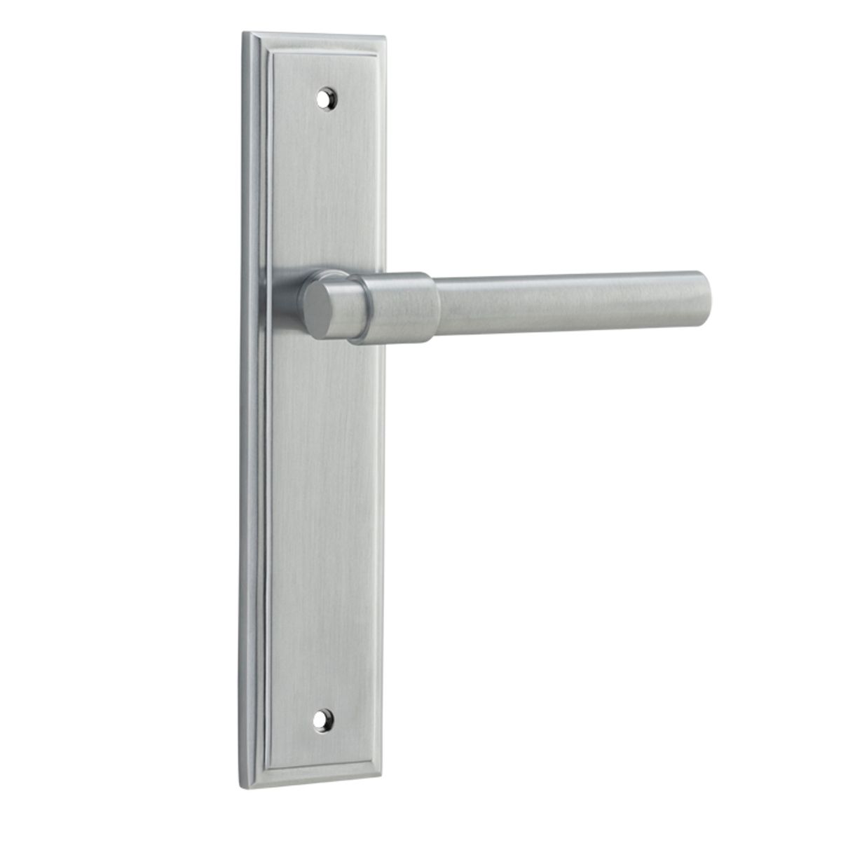 12402 - Helsinki Lever - Stepped Backplate - Brushed Chrome - Passage