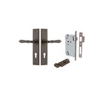 10780KENTR60KT - Sarlat Lever - Chamfered Backplate Entrance Kit with High Security Lock - Signature Brass - Entrance