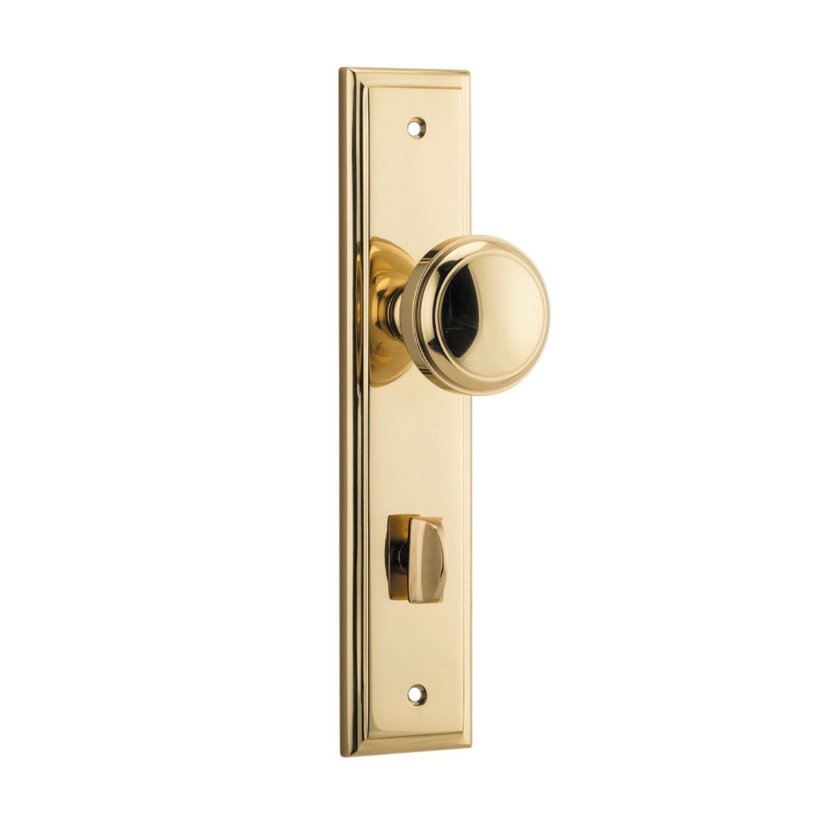 10338P85 - Paddington Knob - Stepped Backplate - Polished Brass - Privacy