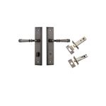13742KPRIV60 - Verona Lever - Stepped Backplate Privacy Kit with Privacy Turn - Distressed Nickel - Privacy