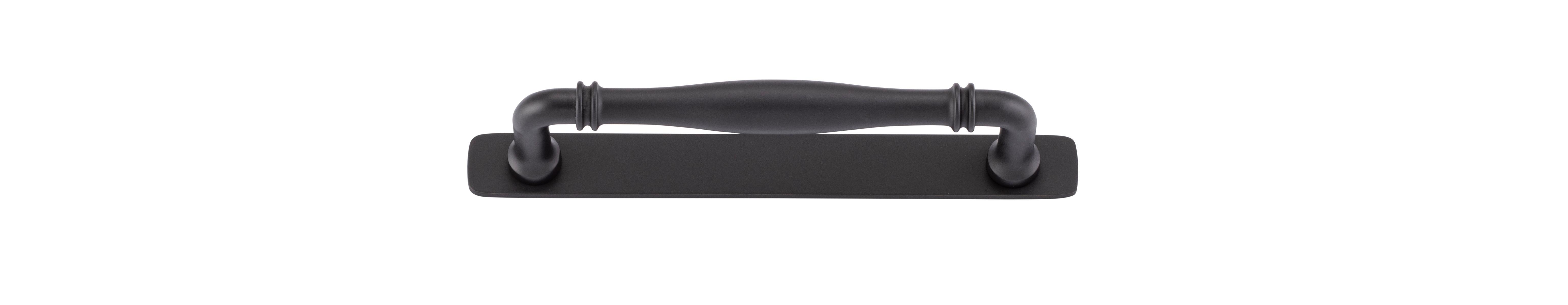 21073B - Sarlat Cabinet Pull with Backplate - CTC160mm - Matt Black