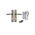 16896KENTR60KK - Brunswick Lever - Chamfered Backplate Entrance Kit with High Security Lock - Graphite PVD - Entrance