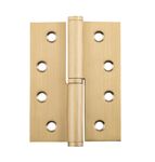 2845 - Lift Off Hinge - RH H100xW75mm - Brushed Brass