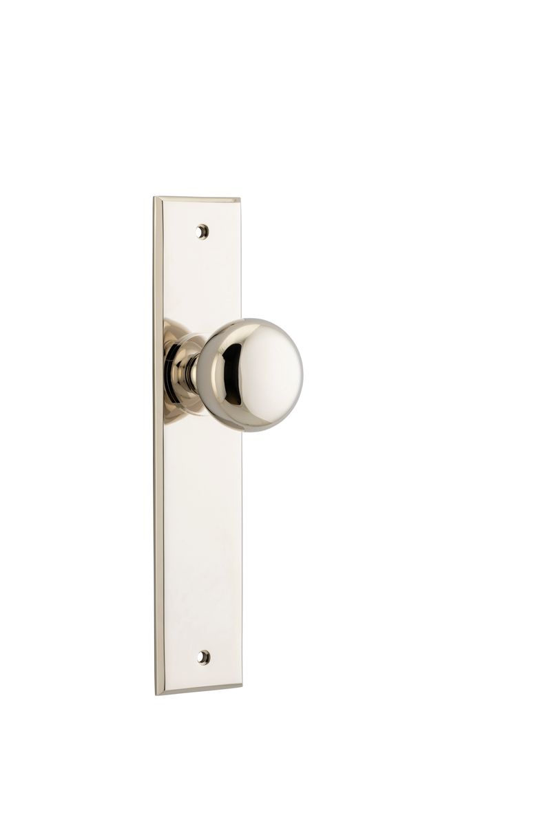 14446 - Cambridge Knob - Chamfered Backplate - Polished Nickel - Passage