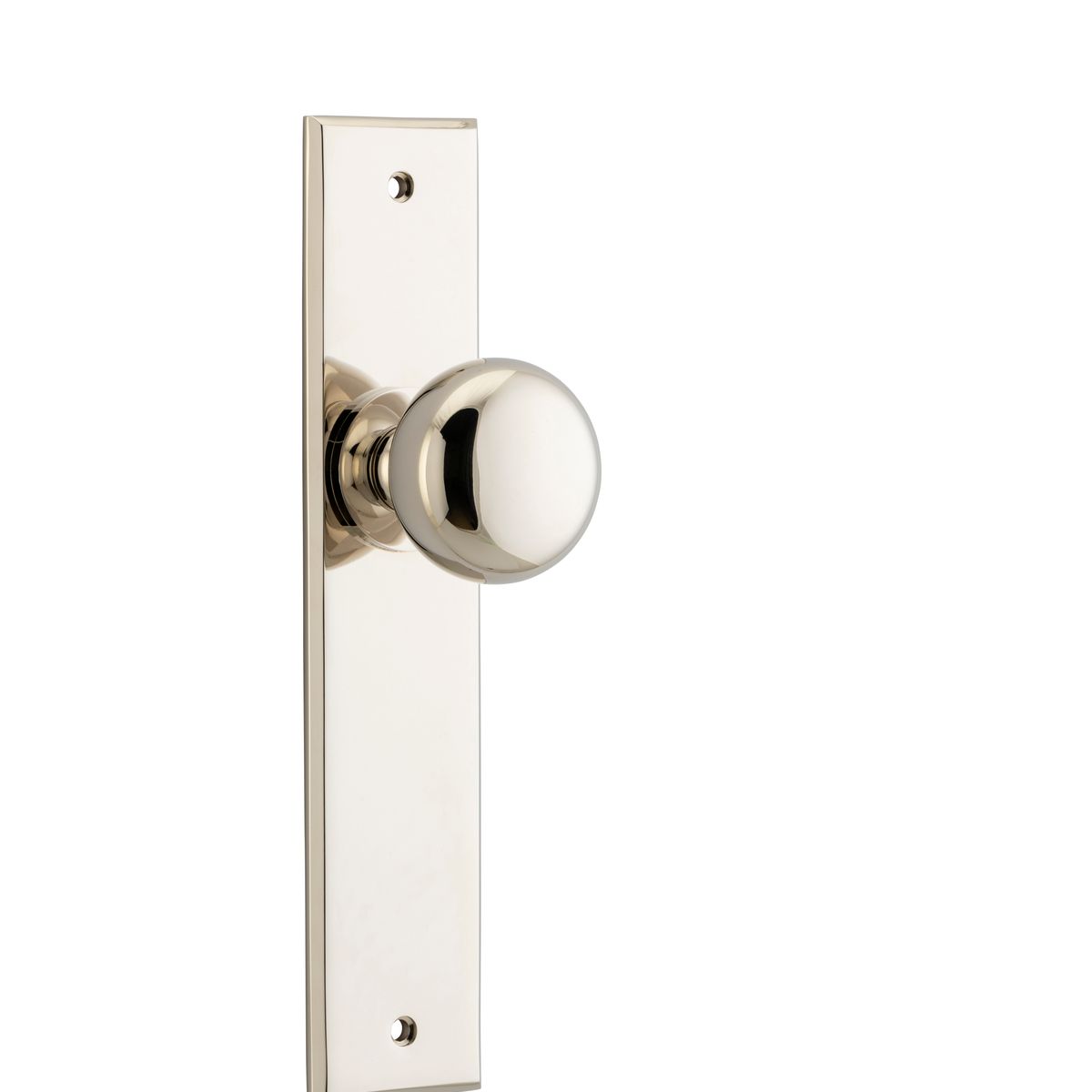 14446 - Cambridge Knob - Chamfered Backplate - Polished Nickel - Passage