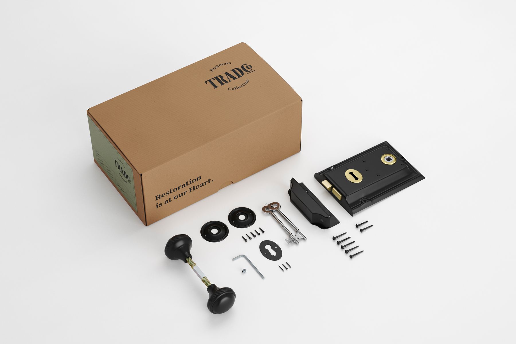 Rim Lock and Milled Edge Knob Passage Set