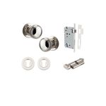 0218KENTR60KT - Paddington Knob - Round Rose Entrance Kit with Separate High Security Lock - Polished Nickel - Entrance