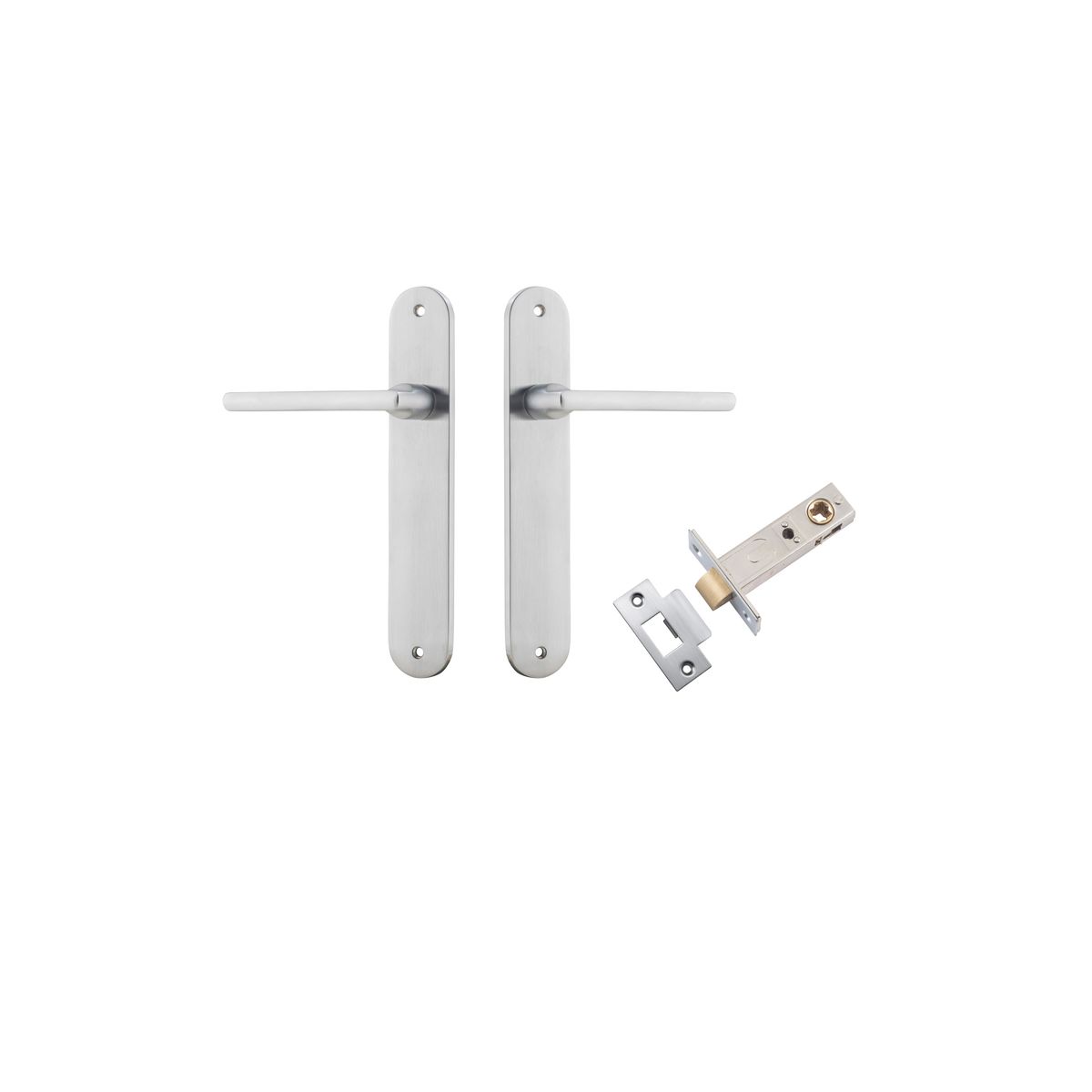 12226KPASS60 - Baltimore Lever - Oval Backplate Passage Kit - Brushed Chrome - Passage