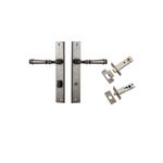 13706KPRIV60 - Verona Lever - Rectangular Backplate Privacy Kit with Privacy Turn - Distressed Nickel - Privacy