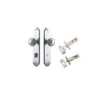 12330KPRIV60 - Guildford Knob - Shouldered Backplate Privacy Kit with Privacy Turn - Brushed Chrome - Privacy