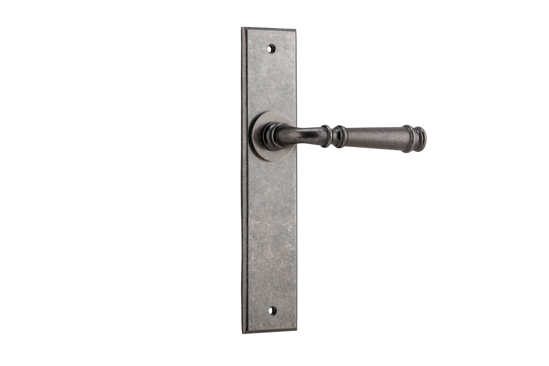 13786 - Verona Lever - Chamfered Backplate - Distressed Nickel - Passage