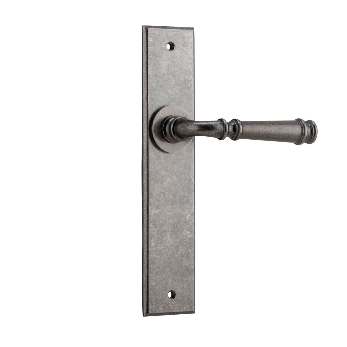 13786 - Verona Lever - Chamfered Backplate - Distressed Nickel - Passage