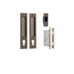 21411E - Rectangular Sliding Door Pull Entrance Kit with High Security Lock - Signature Brass - Entrance