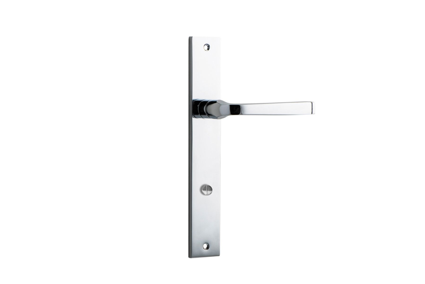 11708P85 - Annecy Lever - Rectangular Backplate - Polished Chrome - Privacy