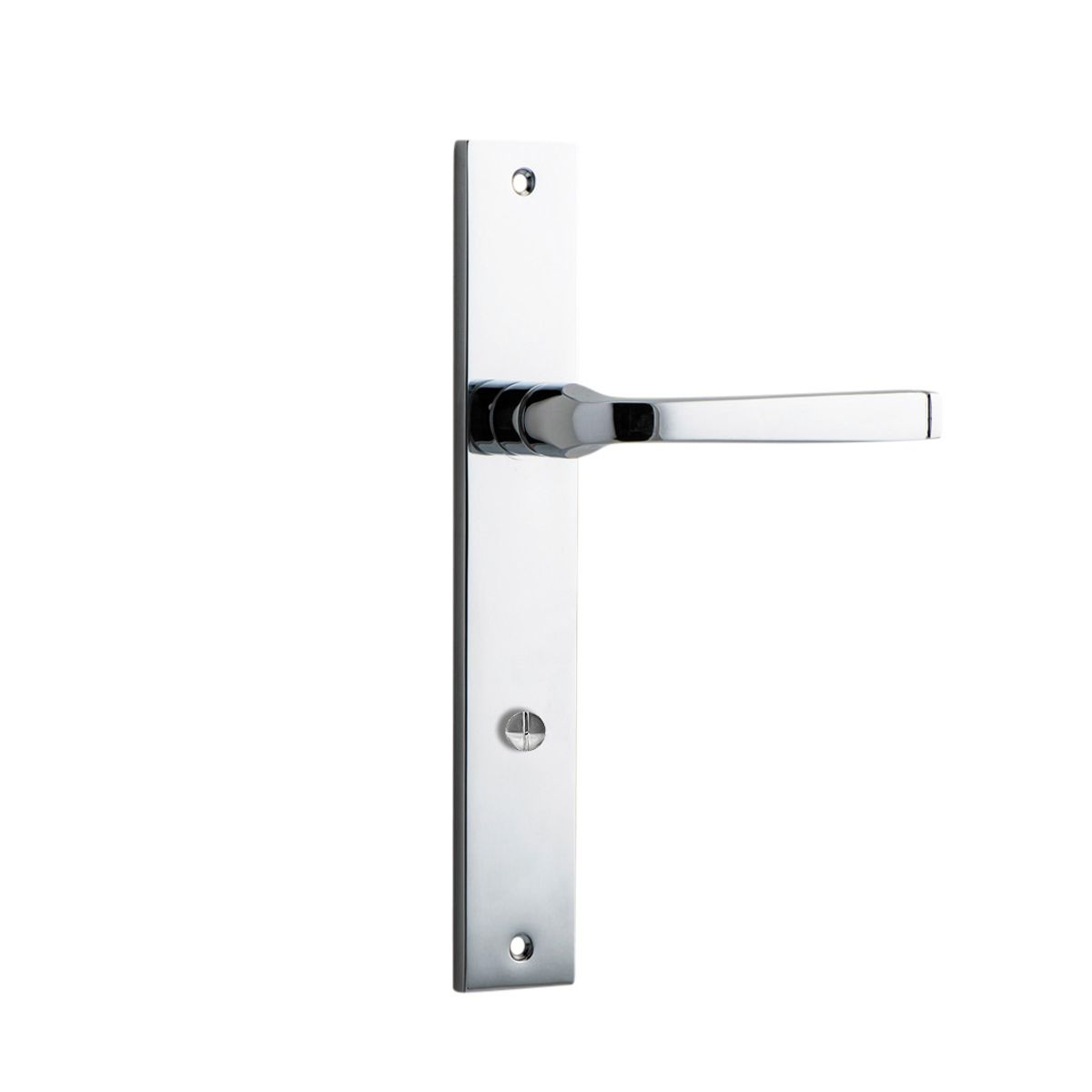 11708P85 - Annecy Lever - Rectangular Backplate - Polished Chrome - Privacy