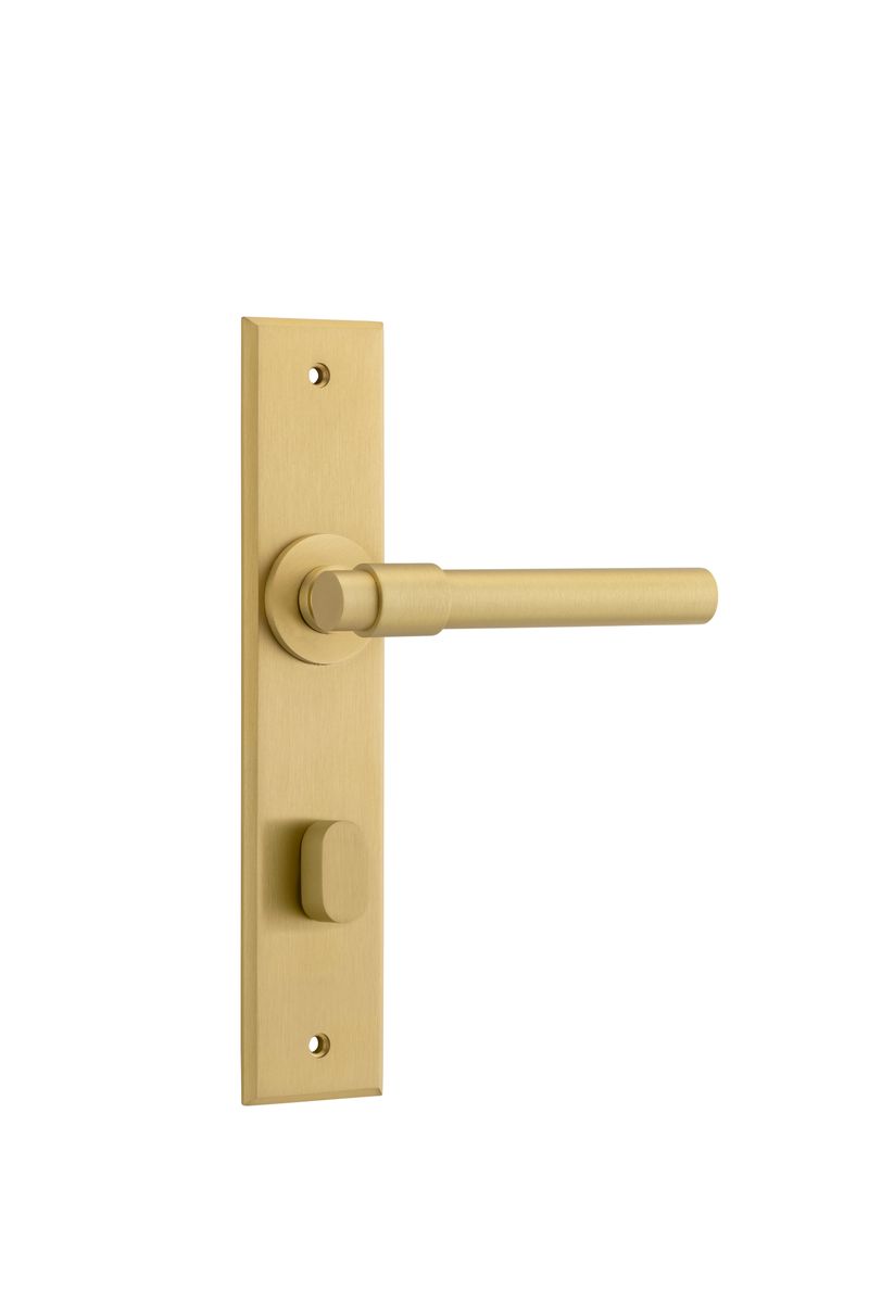 16404P85 - Helsinki Lever - Chamfered Backplate - Brushed Gold PVD - Privacy