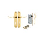 10422KENTR60KK - Stirling Lever - Shouldered Backplate Entrance Kit with High Security Lock - Polished Brass - Entrance
