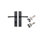 12786KPRIV60 - Verona Lever - Chamfered  Backplate Privacy Kit with Privacy Turn - Matt Black - Privacy