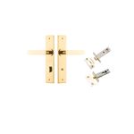 10284KPRIV60 - Bronte Lever - Chamfered Backplate Privacy Kit with Privacy Turn - Polished Brass - Privacy