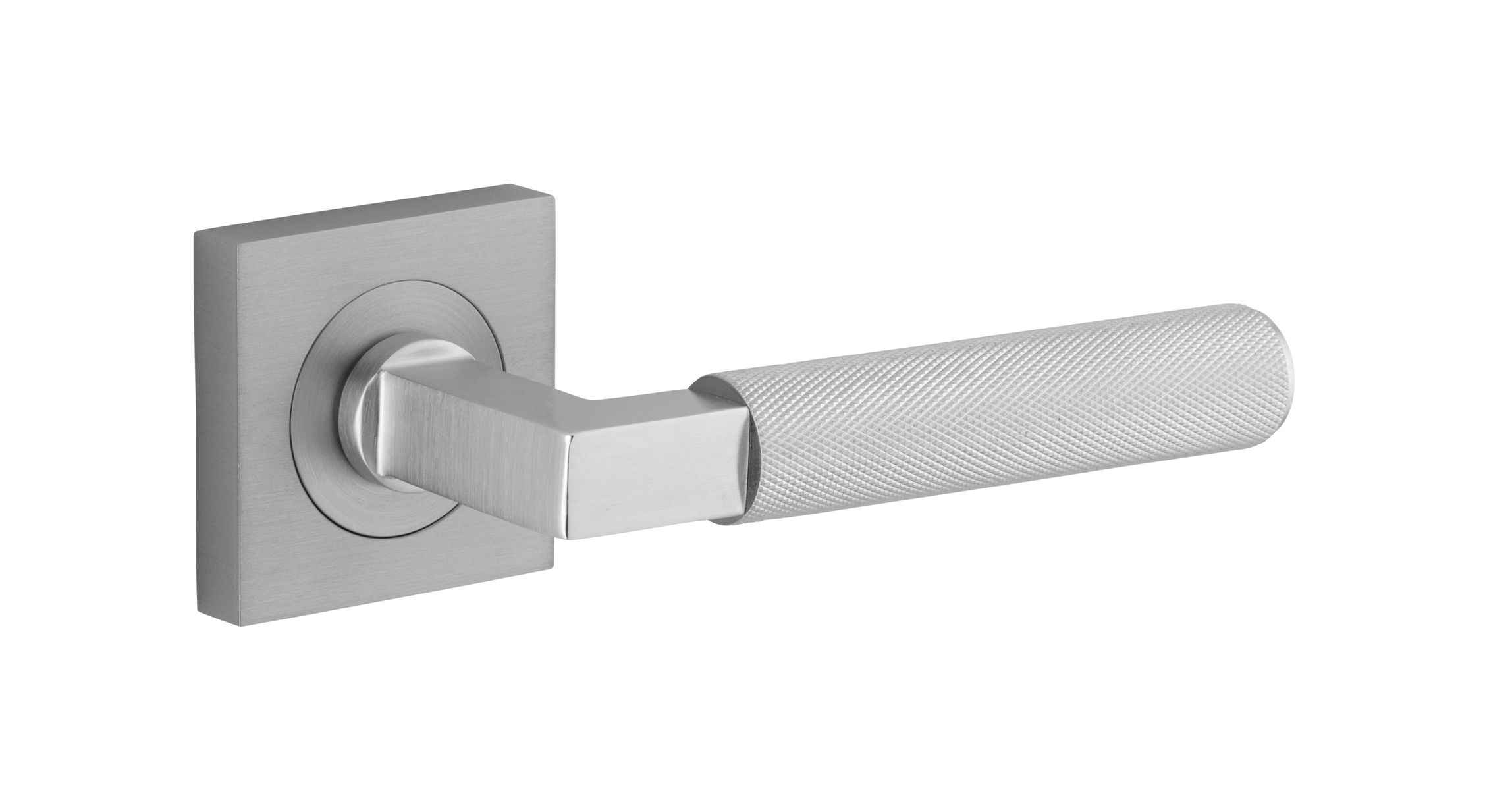 0425 - Brunswick Lever - Square Rose - Brushed Chrome - Passage