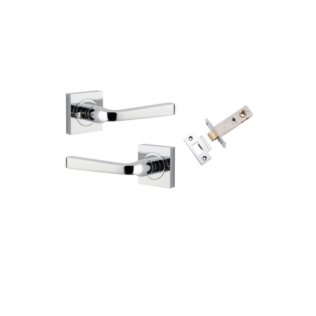 0394KIBPRIV60 - Annecy Lever - Square Rose (Inbuilt Privacy) - Polished Chrome - Privacy