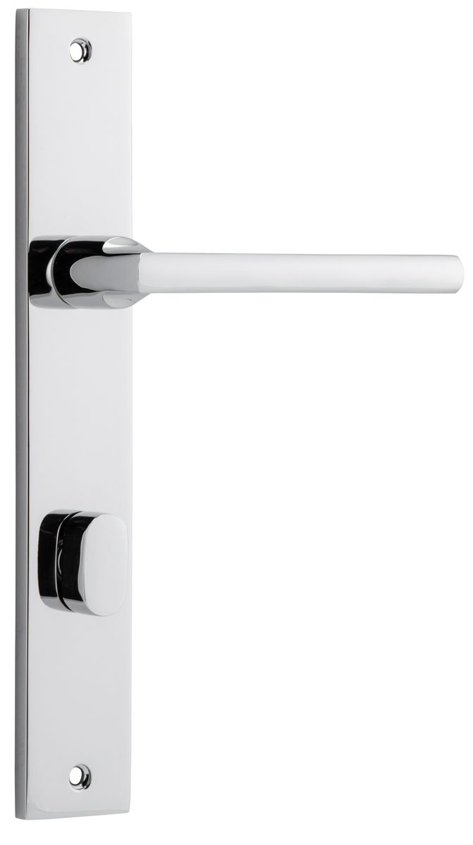 11702P85 - Baltimore Lever - Rectangular Backplate - Polished Chrome - Privacy
