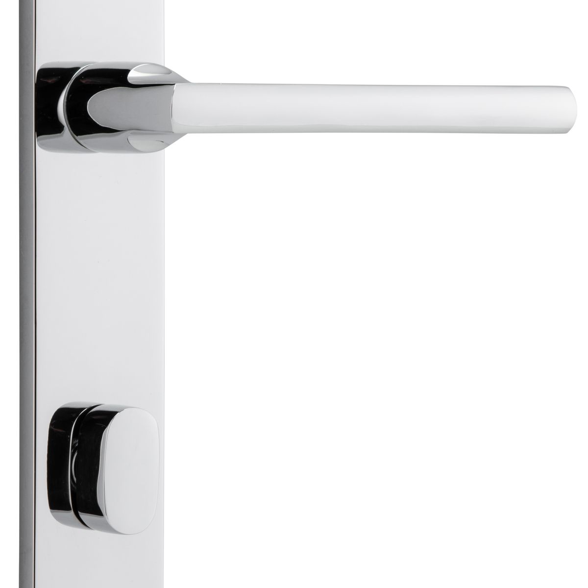 11702P85 - Baltimore Lever - Rectangular Backplate - Polished Chrome - Privacy
