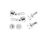 9204KPRIV60 - Sarlat Lever - Round Rose Privacy Kit with Separate Privacy Turn - Polished Chrome - Privacy