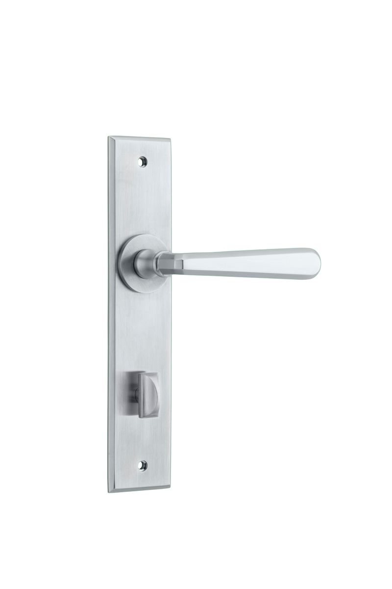 12380P85 - Copenhagen Lever - Chamfered Backplate - Brushed Chrome - Privacy