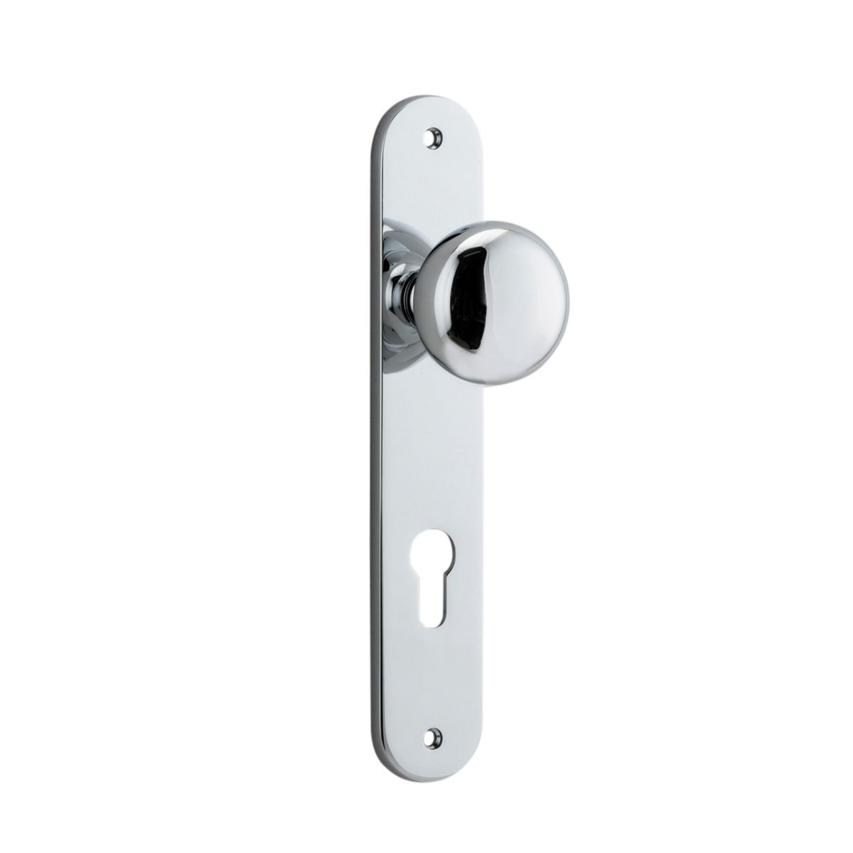 11834E85 - Cambridge Knob - Oval Backplate - Polished Chrome - Entrance