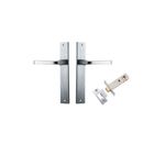 12208KPASS60 - Annecy Lever - Rectangular Backplate Passage Kit - Brushed Chrome - Passage