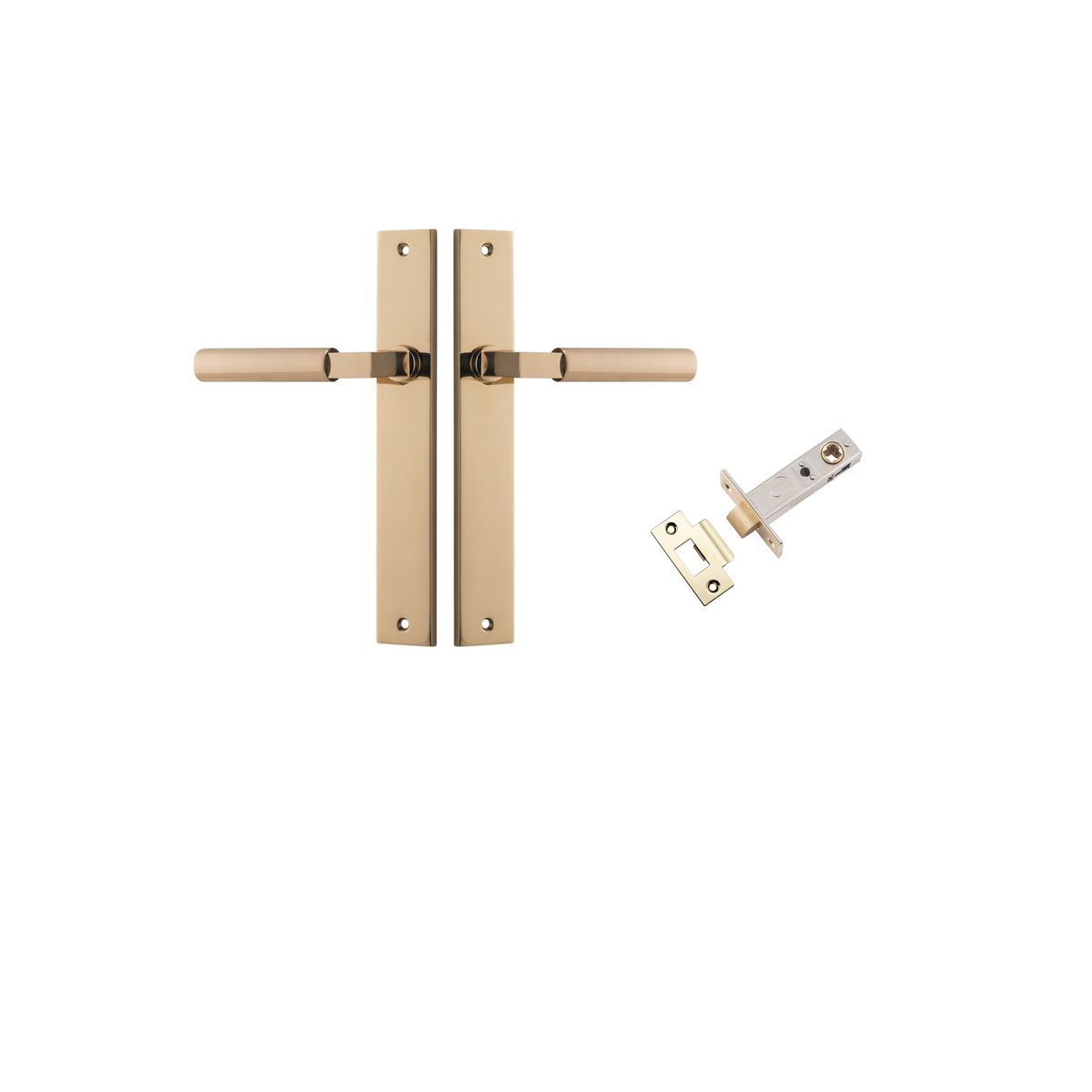 10250KPASS60 - Berlin Lever - Rectangular Backplate Passage Kit - Polished Brass - Passage