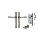 16760KENTR60KK - Osaka Lever - Rectangular Backplate Entrance Kit with High Security Lock - Graphite PVD - Entrance